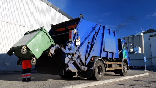 Heap of mixed garden and household waste ready for loading